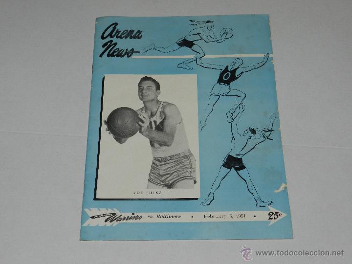 Sammelleidenschaft Sport: (M3-9) REVISTA BALONCESTO - ARENA NEWS , PHILADELPHIA WARRIORS, JOE FULKS, FEBRUARY 8 , 1951