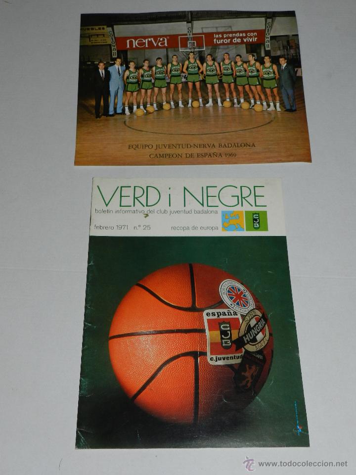Sammelleidenschaft Sport: (M3-9) REVISTA VERD I NEGRE BOLETIN INFORMATIVO DEL CLUB JUVENTUD BADALONA, FEBRERO 1971 NUM 25,