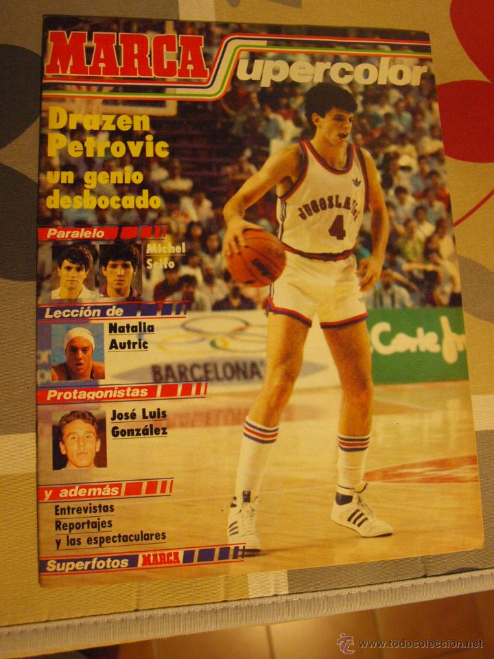 Sports collectibles: REVISTA BALONCESTO MARCA SUPERCOLOR DRAZEN PETROVIC YUGOSLAVIA POSTER ZUBIZARRETA