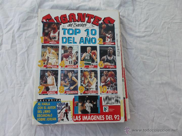 Sports collectibles: GIGANTES DEL BASKET N&ordm; 375: TOP 10 DEL A&Ntilde;O. LAS IMAGENES DEL 92. ETTORE MESSINA. PREDRAG DANILOVIC