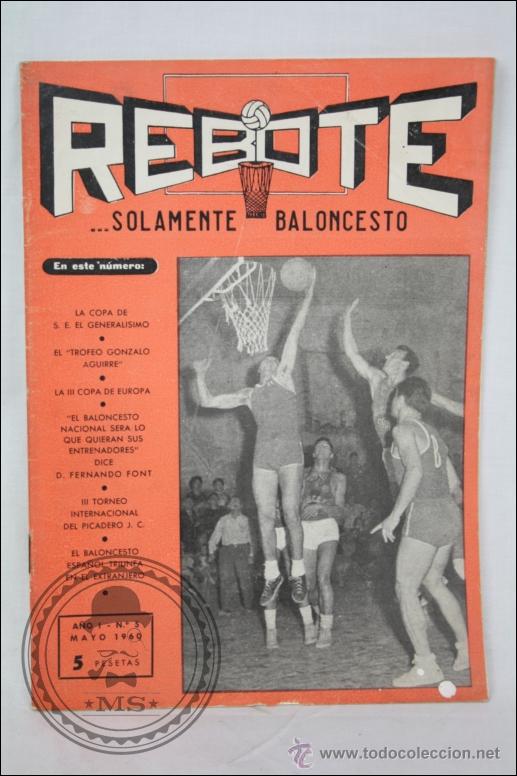 Coleccionismo deportivo: Revista de Baloncesto Rebote - A&ntilde;o I. N&ordm; 5 - Mayo 1960 - Medidas 24 x 17 Cm