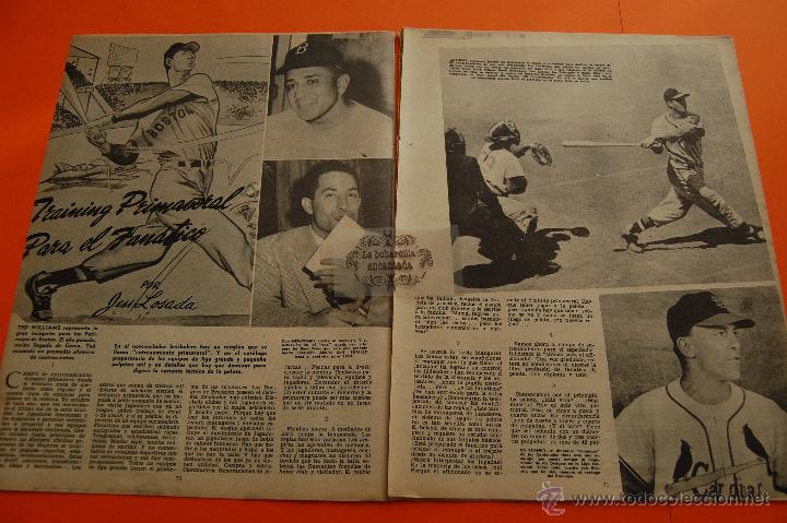 Sports collectibles: ARTICULO 1954 - BEISBOL TED WILLIAMS, MATHEWS, STANKY, RASCHI, NEWCOMBE-BOXEO BATTALINO  - 14 PAGINA