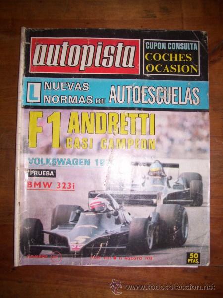 Colecionismo desportivo: AUTOPISTA. N&ordm; 1015 ; 13 agosto 1978