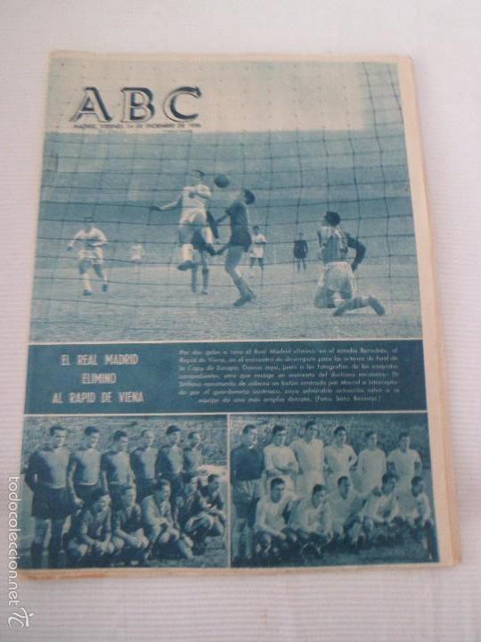 Coleccionismo deportivo: REAL MADRID y RAPID DE VIENA - COPA DE EUROPA - ROLEX - OMEGA ... ABC - 14 DICIEMBRE 1956