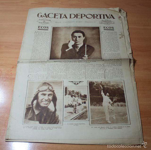 Sports collectibles: GACETA DEPORTIVA, SUPLEMENTO DE LA NOCHE N&ordm; 40 FEBRERO 1929