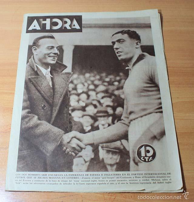 Sports collectibles: PERIODICO AHORA CON RICARDO ZAMORA EN PORTADA, DESCONOZCO FECHA