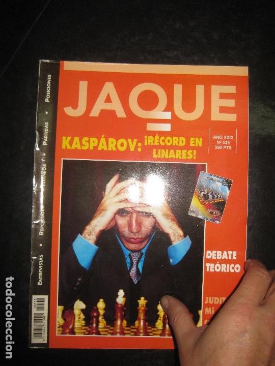 Coleccionismo deportivo: REVISTA DE AJEDREZ JAQUE N&ordm; 533. KASPAROV: RECORD EN LINARES. POLGAR, MI PULSO CON KASPAROV..