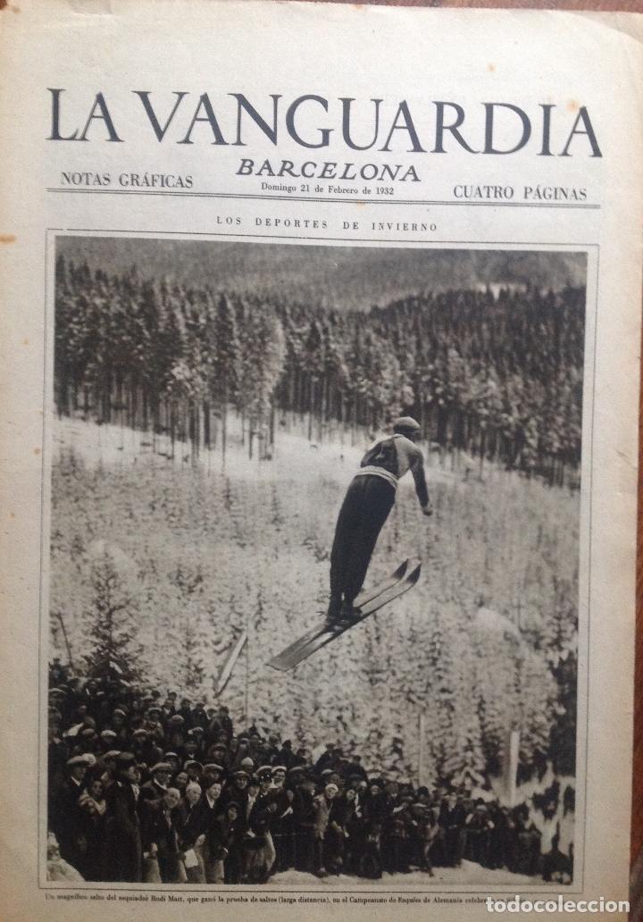 Coleccionismo deportivo: Salto de esqui en Alemania . Periodico espa&ntilde;ol a&ntilde;o 1932. Vell i Bell.