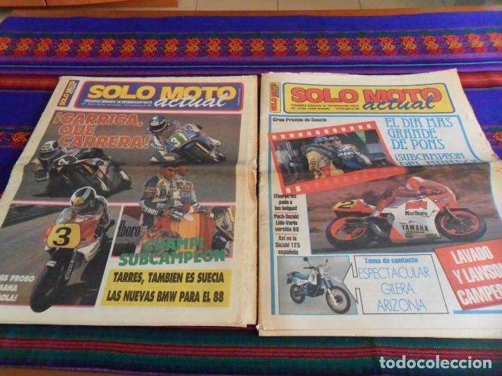 Coleccionismo deportivo: SOLO MOTO ACTUAL N&ordm;S 542 Y 597. A&Ntilde;O 1988. SITO PONS. GARRIGA. CHAMPI. LAVADO LAWSON CAMPEONES.