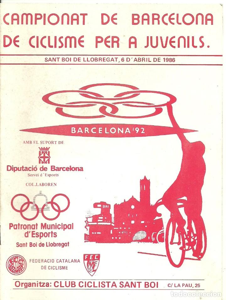 Coleccionismo deportivo: REVISTA,BOLETIN,CLUB SPORT CICLISTA SANT BOI,CAMPIONAT DE CICLISMO JUVENIL BARCELONA 92