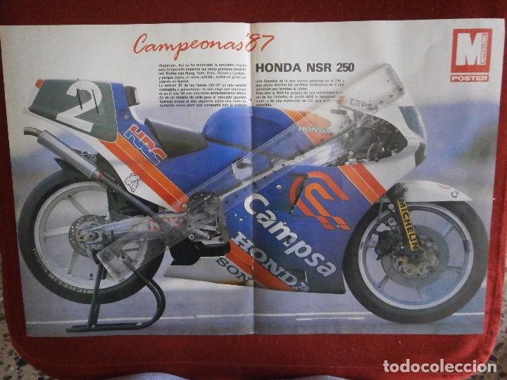 Coleccionismo deportivo: poster - motociclismo - campeonas ' 87 - honda nsr 250 -