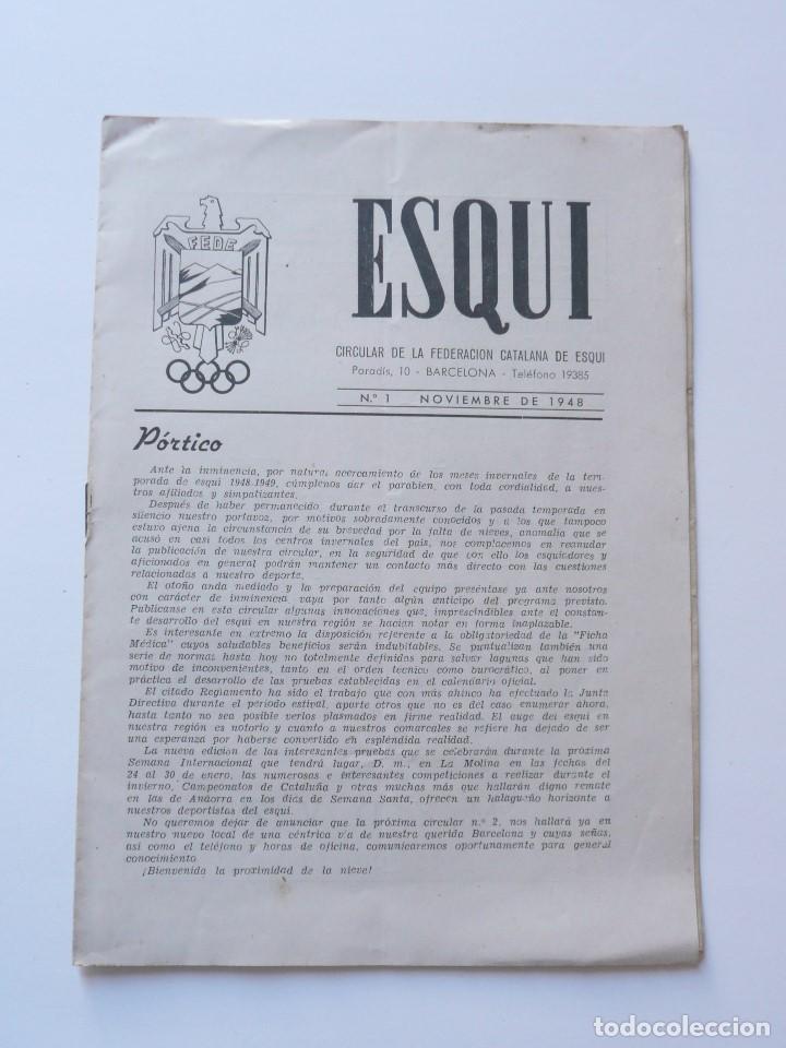 Coleccionismo deportivo: ESQUI. CIRCULAR DE LA FEDERACION CATALANA DE ESQUI. N&ordm; 1, 1948