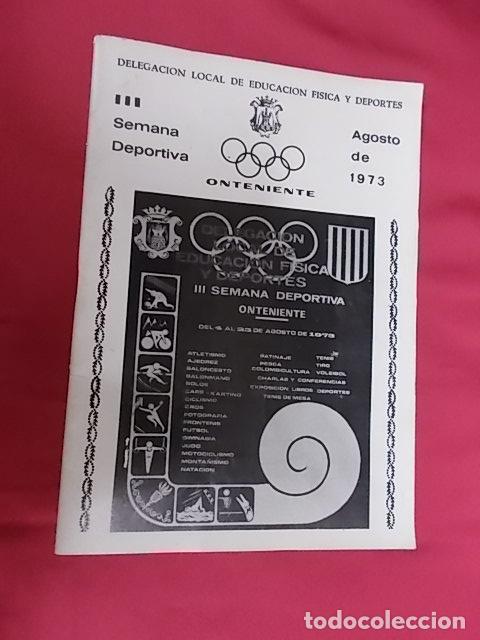 Collectionnisme sportif: DELEGACIO LOCAL DE EDUCACION FISICA Y DEPORTES. SEMANA DEPORTIVA. ONTENIENTE . 1973