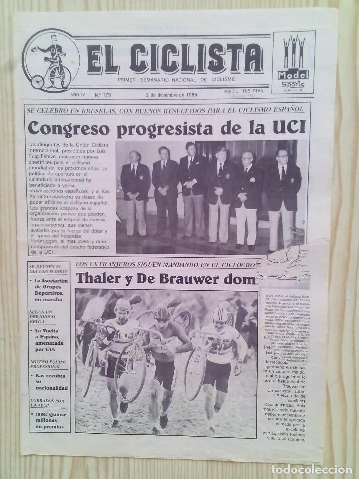 Collectionnisme sportif: Periodico El Ciclista - Numero 179 - 2 De Diciembre 1986