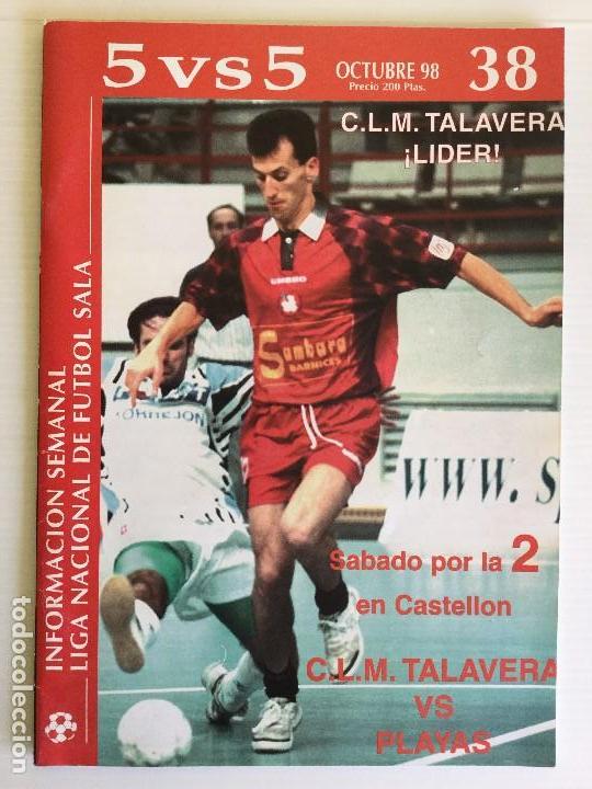 Sports collectibles: Revista 5 vs 5 &ndash; F&uacute;tbol Sala &ndash; Editorial Pusebli &ndash; Octubre 98 &ndash; n&ordm;38