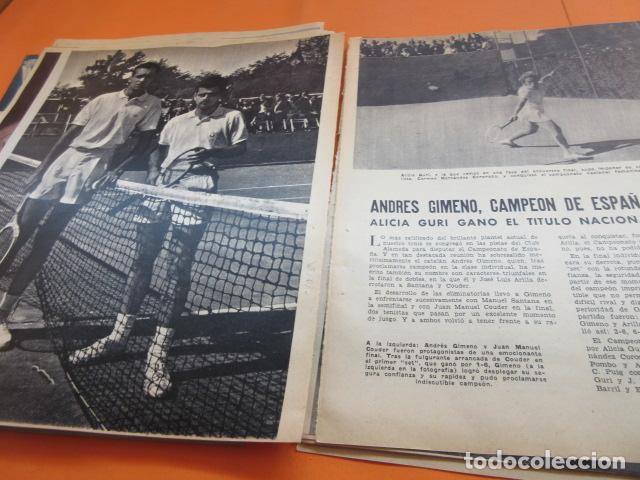 Collezionismo sportivo: ARTICULO 1959 - TENIS ANDRES GIMENO CAMPEON ESPA&Ntilde;A - II GRAN PREMIO MOTOS EN EL RETIRO  - 4 PAGINAS