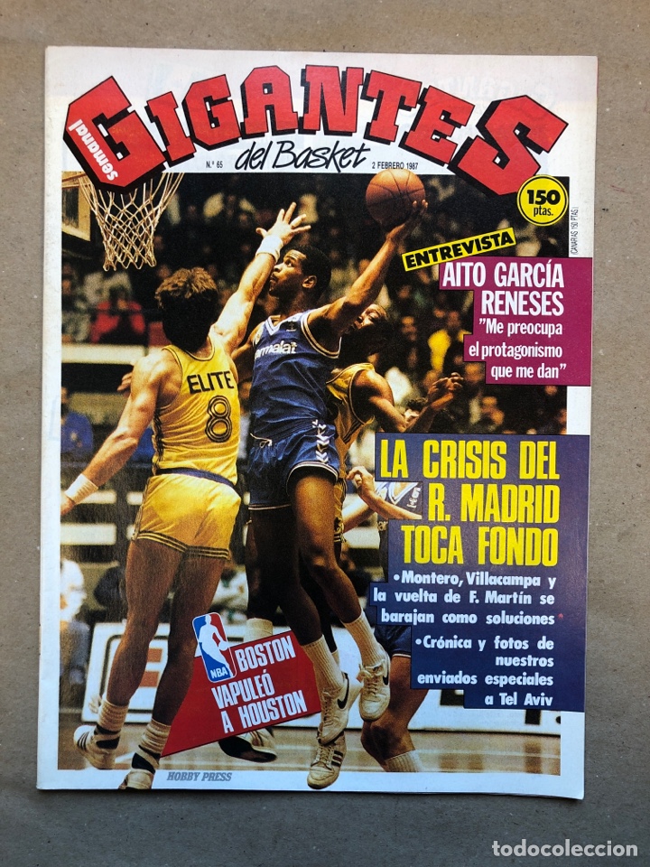 Collectionnisme sportif: GIGANTES DEL BASKET N&deg;65 (1987). BOSTON CELTICS, REAL MADRID, AITO GARC&Iacute;A RENESES, POSTER HAROLD PRE