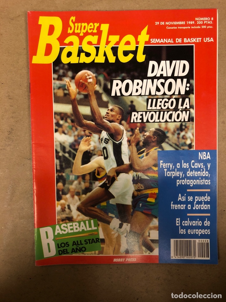Collezionismo sportivo: S&Uacute;PER BASKET N&deg; 8 (1989). DAVID ROBINSON, DEFENDER A JORDAN, POSTER JOE DUMARS, BILL WALTON,..