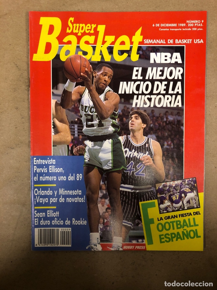 Collezionismo sportivo: S&Uacute;PER BASKET N&deg; 9 (1989). PERVIS ELLISON, POSTER REGGIE THEUS,NOTICIAS LIGA, GEORGE GERVIN,...