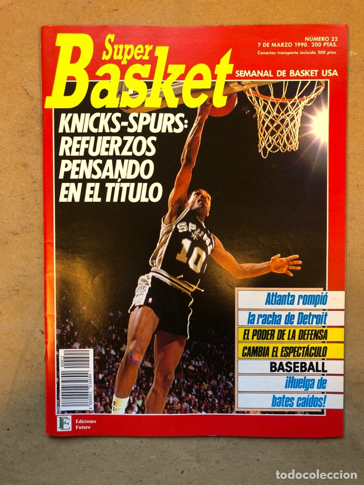 Coleccionismo deportivo: S&Uacute;PER BASKET N&deg; 22 (1990). JUEGO DEFENSIVO, TRASPASOS, NFL, HUELGA BASEBALL, POSTER TERRY CUMMINGS,.
