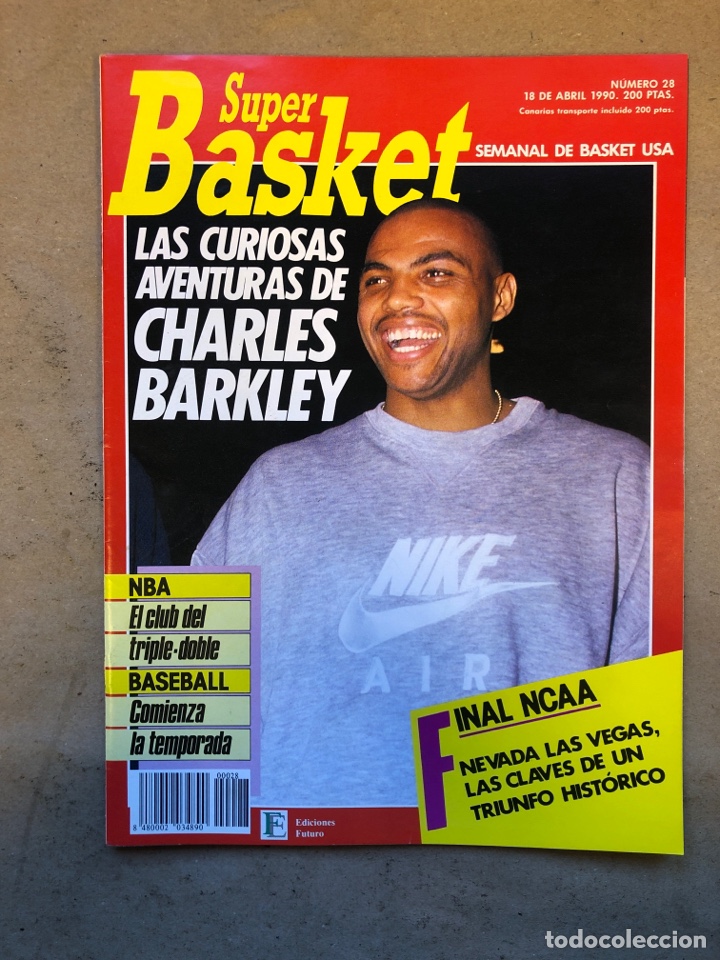 Collezionismo sportivo: S&Uacute;PER BASKET N&deg; 28 (1990). CHARLES BARKLEY, EL CLUB DEL TRIPLE DOBLE, FINAL NCAA, POSTER JOHN WILLIA
