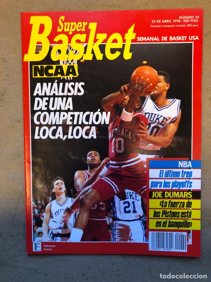 Coleccionismo deportivo: S&Uacute;PER BASKET N&deg; 29 (1990). AN&Aacute;LISIS NCAA, NBA PLAYOFFS, JOE DUMARS, POSTER FINAL NCAA,..
