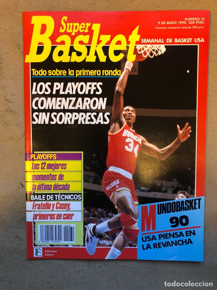 Coleccionismo deportivo: S&Uacute;PER BASKET N&deg; 31 (1990). PRIMERA RONDA PLAYOFFS, MUNDOBASKET &lsquo;90, POSTER XAVIER MCDANIEL,...