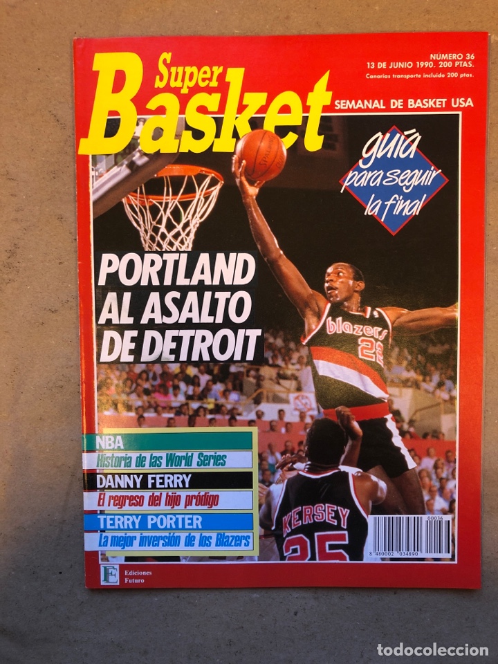 Coleccionismo deportivo: S&Uacute;PER BASKET N&deg; 36 (1990). FINAL NBA (PORTLAND - DETROIT), HISTORIA DE LAS FINALES, TERRY PORTER, PO