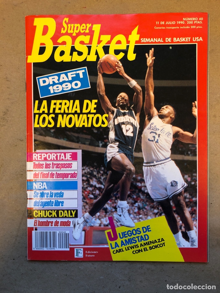 Collezionismo sportivo: S&Uacute;PER BASKET N&deg; 40 (1990). DRAFT 1990, TRASPASOS NBA, CHUCK DALY, POSTER CHARLES SMITH,..,