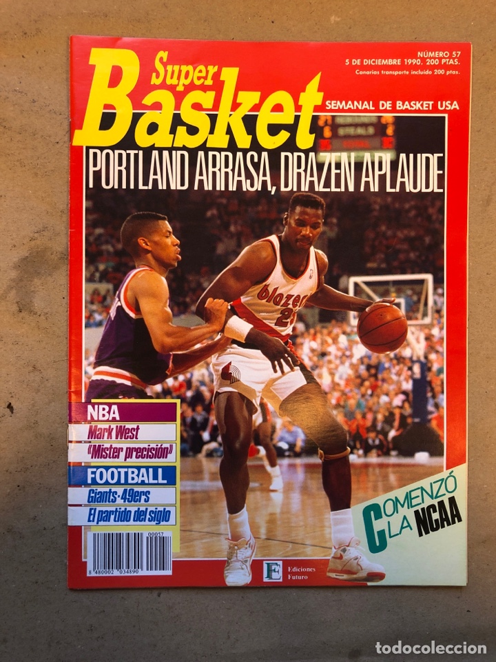 Collezionismo sportivo: S&Uacute;PER BASKET N&deg; 57 (1990). PORTLAND ARRASA PETROVIC APLAUDE, MARK WEST, NCAA, POSTER THURL BAILEY,..