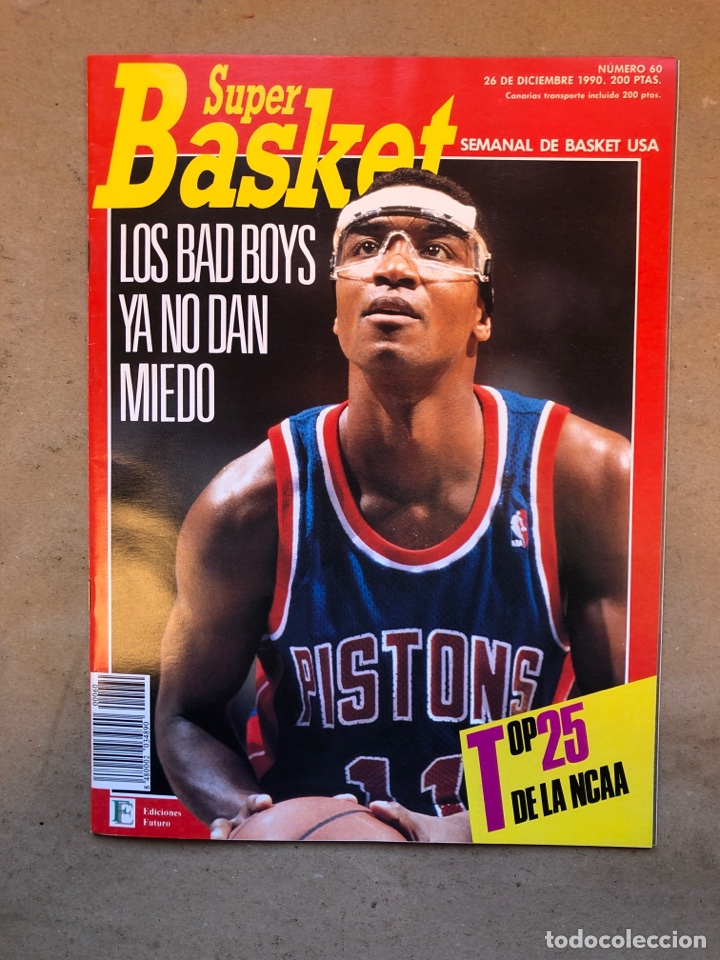 Collezionismo sportivo: SUPER BASKET N&deg; 60 (1990). LOS BAD BOYS YA NO DAN MIEDO, TOP 25 NCAA, DANNY AINGE,POSTER JOHN SALLEY