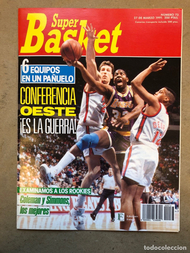Coleccionismo deportivo: S&Uacute;PER BASKET N&deg; 73 (1991). BATALLA EN EL OESTE, ROOKIES, NCAA, POSTER TYRONE HILL,...