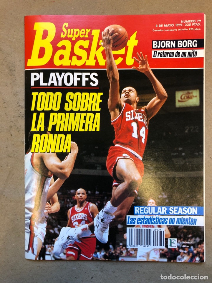 Collezionismo sportivo: SUPER BASKET N&deg; 79 (1991). PRIMERA ROMDA PLAYOFFS, ESTAD&Iacute;STICAS REGULAR SEASON, POSTER GLENN RIVERS,