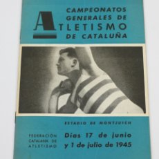 Coleccionismo deportivo: BOLETÍN CAMPEONATOS GENERALES DE ATLETISMO DE CATALUÑA, 1945, BARCELONA. 22X15,5CM. Lote 171016793