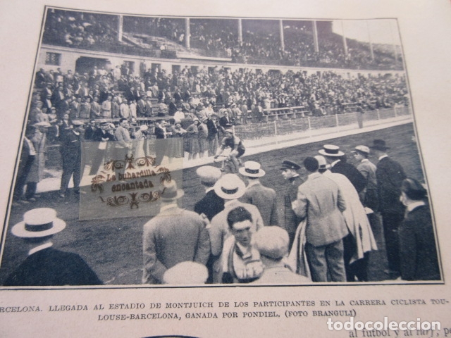 Coleccionismo deportivo: FOTO RECORTE 1929 - BARCELONA PONDIEL GANADOR CICLISMO TOLOUSE BARCELONA ESTADIO MONTJUICH