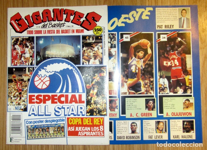 Collezionismo sportivo: GIGANTES DEL BASKET - N&ordm; 223 - CON POSTER DESPLEGABLE ESPECIAL ALL STAR