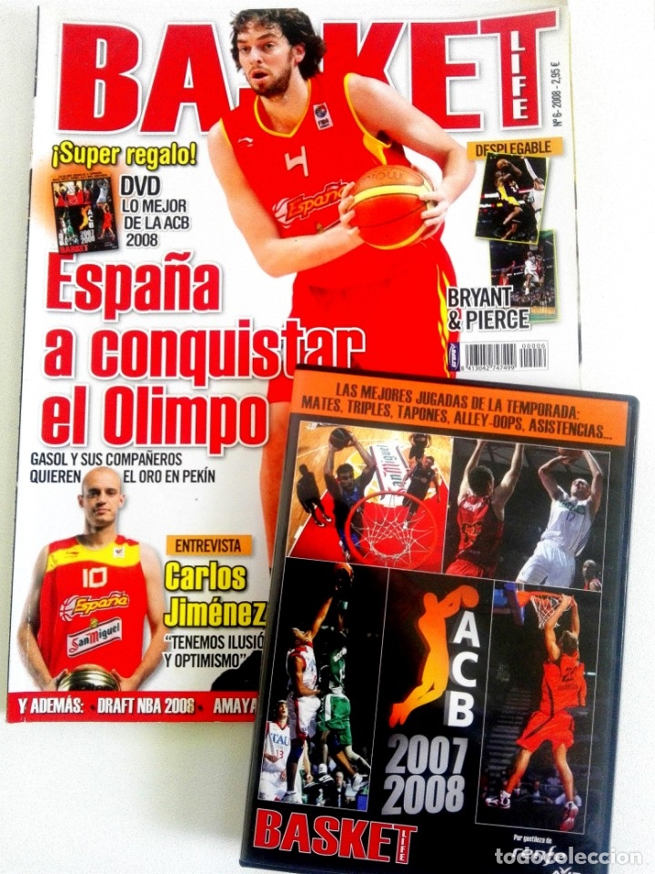 Coleccionismo deportivo: BASKET LIFE N&ordm; 6 (2008) ESPA&Ntilde;A A CONQUISTAR EL OLIMPO - Con DVD