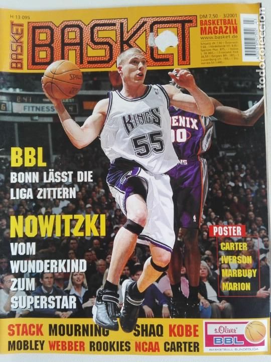 Collezionismo sportivo: Revista alemana BASKET (MAR 2001) - NOWITZKI, JUMP MEN (+ 4 SUPERPOSTERS)