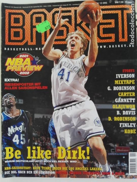 Sammelleidenschaft Sport: Revista alemana BASKET (NOV 2001) - NOWITZKI, NBA PREVIEW 01/02 (+ 4 SUPERPOSTERS)