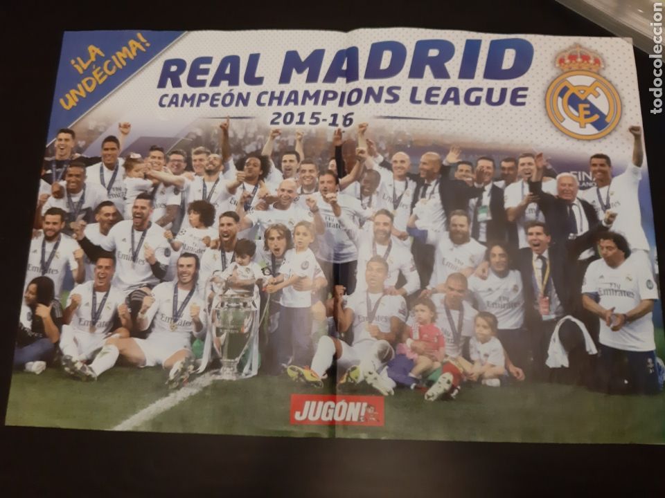 Colecionismo desportivo: POSTER REVISTA JUGON UNDECIMA REAL MADRID CHAMPIONS LEAGUE CAMPEON