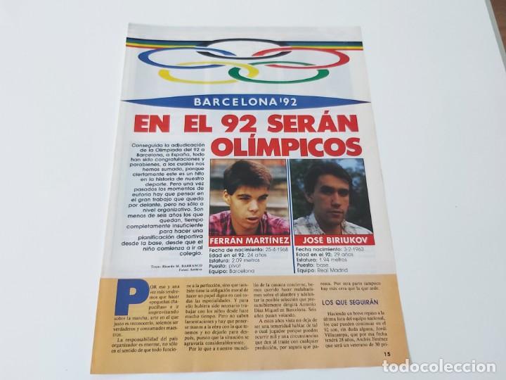 Collectionnisme sportif: REPORTAJE  3 PAGINAS BALONCESTO JUGADORES QUE SERAN OLIMPICOS EN BARCELONA 92