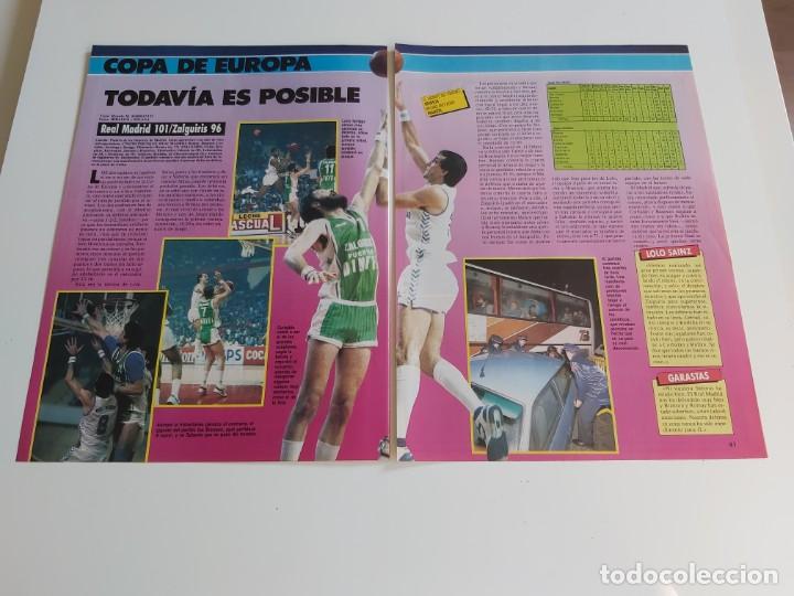 Sports collectibles: REPORTAJE 2 PAGINAS BALONCESTO PARTIDO REAL MADRID-ZALGUIRIS DE COPA DE EUROPA   F1