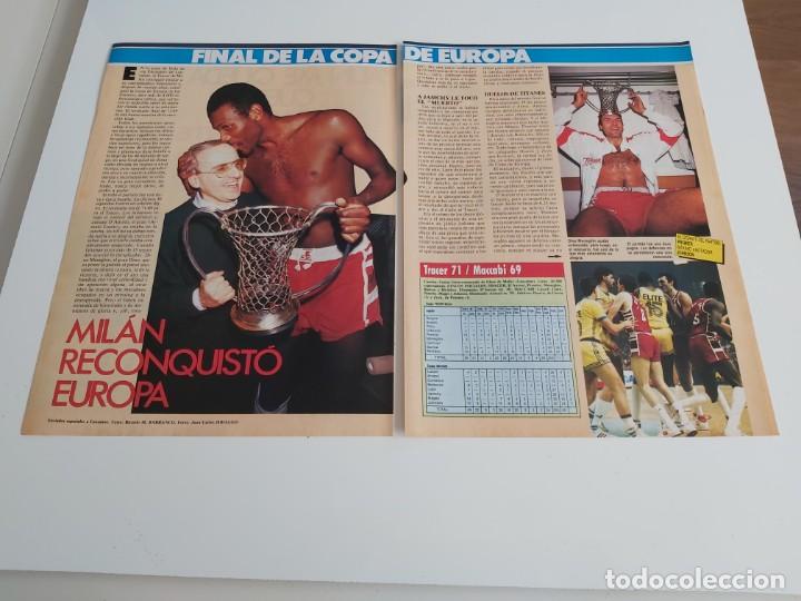 Sports collectibles: REPORTAJE  3 PAGINAS BALONCESTO FINAL DE LA COPA DE EUROPA 1987  TRACER MILAN-MACCABI  F3