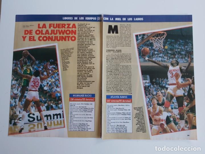 Sammelleidenschaft Sport: REPORTAJE  4  PAGINAS BALONCESTO NBA LIDERES DE LOS EQUIPOS(OLAJUWON...)   F6