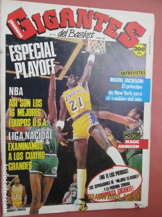 Collectionnisme sportif: GIGANTES DEL BASQUET , N&ordm; 131 - 9-05-1988 , ESPECIAL PLAYOFF , MARK JACKSON