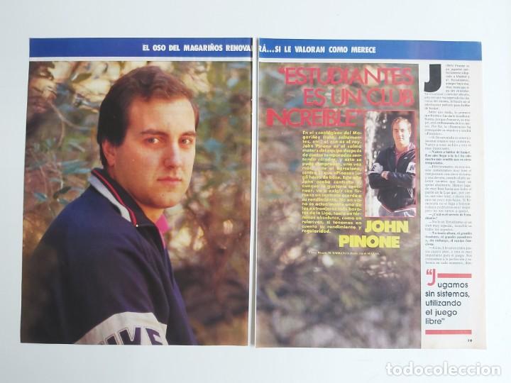 Sports collectibles: ENTREVISTA  3 PAGINAS BALONCESTO JOHN PINONE(ESTUDIANTES)  F7