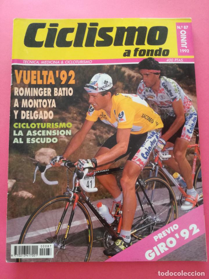 Coleccionismo deportivo: REVISTA CICLISMO A FONDO N&ordm; 87 1992 TONY ROMINGER GANADOR VUELTA ESPA&Ntilde;A 92 - GUIA PREVIA GIRO ITALIA