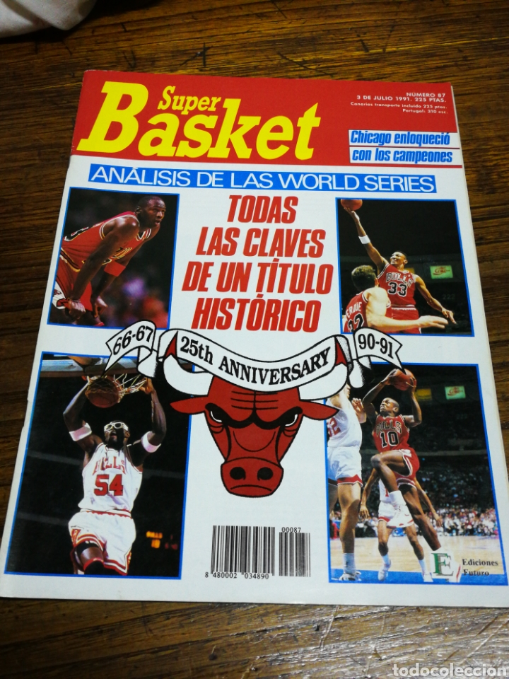 Collezionismo sportivo: REVISTA SUPER BASKET- AN&Aacute;LISIS WORLD SERIES (CHICAGO BULLS, JORDAN)+ POSTER CENTRAL, N&deg;87.1991.