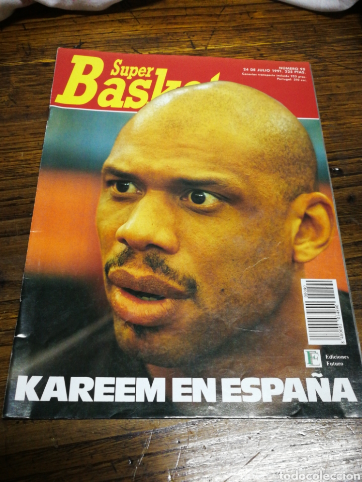 Collezionismo sportivo: REVISTA SUPER BASKET- KAREEM A.JABBAR EN ESPA&Ntilde;A+ POSTER CENTRAL CLYDE DREXLER, N&deg;90.1991.