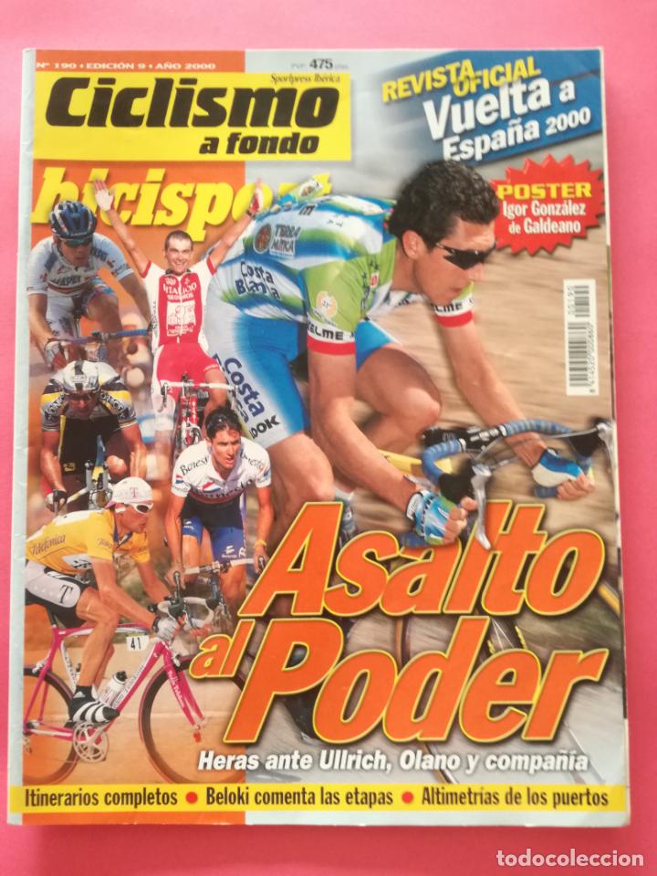 Coleccionismo deportivo: REVISTA CICLISMO A FONDO N&ordm; 190 - BICISPORT 2000 VUELTA A ESPA&Ntilde;A - POSTER IGOR GONZALEZ GALDEANO